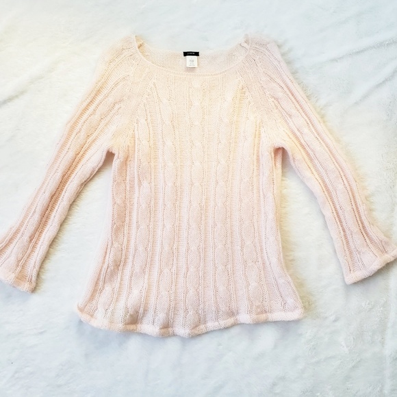 J. Crew Cream Cableknit Mohair Blend Sweater - Picture 2 of 4